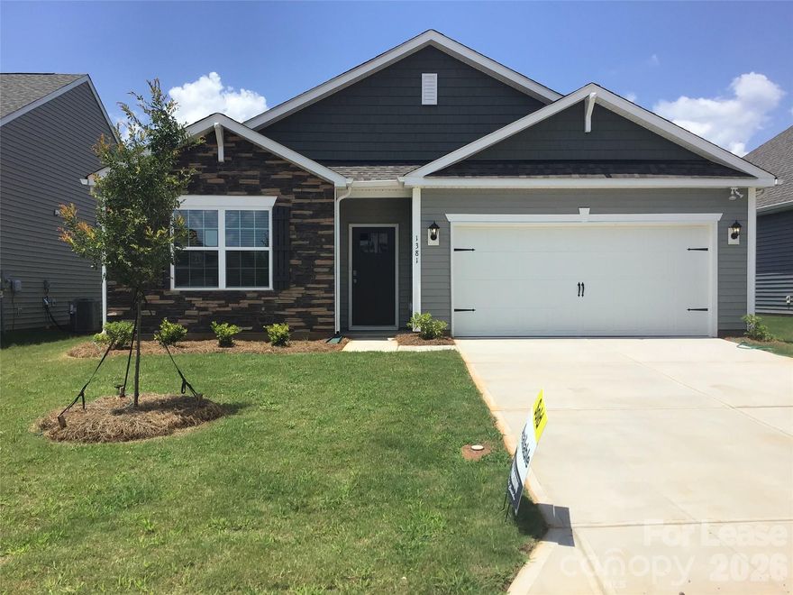 NEW CONSTRUCTION modern single-story home designed with open-concept living in mind. This home features four bedrooms, two bathrooms, and a two-car garage. Upon entering the home, you'll be greeted by an inviting foyer that leads directly into the heart of the home. This open plan features living room, dining room, and well-appointed kitchen. The kitchen is equipped with a corner walk-in pantry, stainless steel appliances, and a large island with a breakfast bar, making it perfect for both cooking and casual dining. The primary suite is complete with a large walk-in closet and a primary bathroom with dual vanities, Garden tub and separate shower. The additional three bedrooms and secondary bathroom are located at the opposite end of the home, providing optimal privacy for both you and your guests. In the rear of the home is a covered porch that is ideal for outdoor entertaining. Community has a beautiful Pool.  Walk to College.