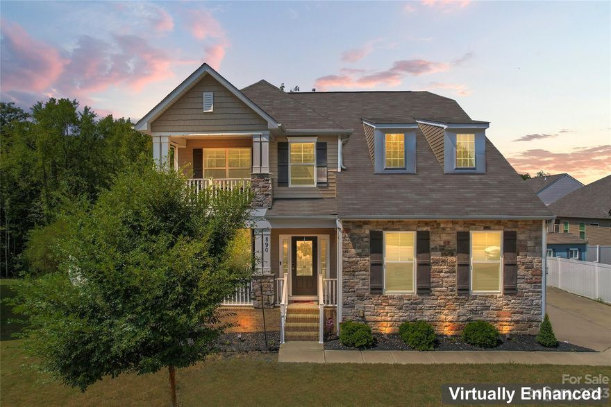 Welcome to this stunning home! As you step inside, you'll immediately notice the exquisite custom light fixtures, creating a warm and inviting atmosphere. The living room is a focal point, with an updated black tile surround fireplace that adds a modern touch, with matching accent wall. Combination of black & white cabinetry w/soft gold accents in the kitchen is truly a sight to behold, offering both style & functionality. This home offers two front porches, perfect for enjoying your morning coffee or evening relaxation. Outside, you'll notice solar panels to ensure cost efficient electric bills!  Additionally, a spacious back deck provides the ideal setting for outdoor entertaining & enjoying the views of the large fenced-in backyard, which backs to trees. One of the highlights is the custom laundry room, offering ample storage space and thoughtful design elements that make doing laundry a breeze. Situated on a quiet cul-de-sac lot, this property offers privacy and tranquility.