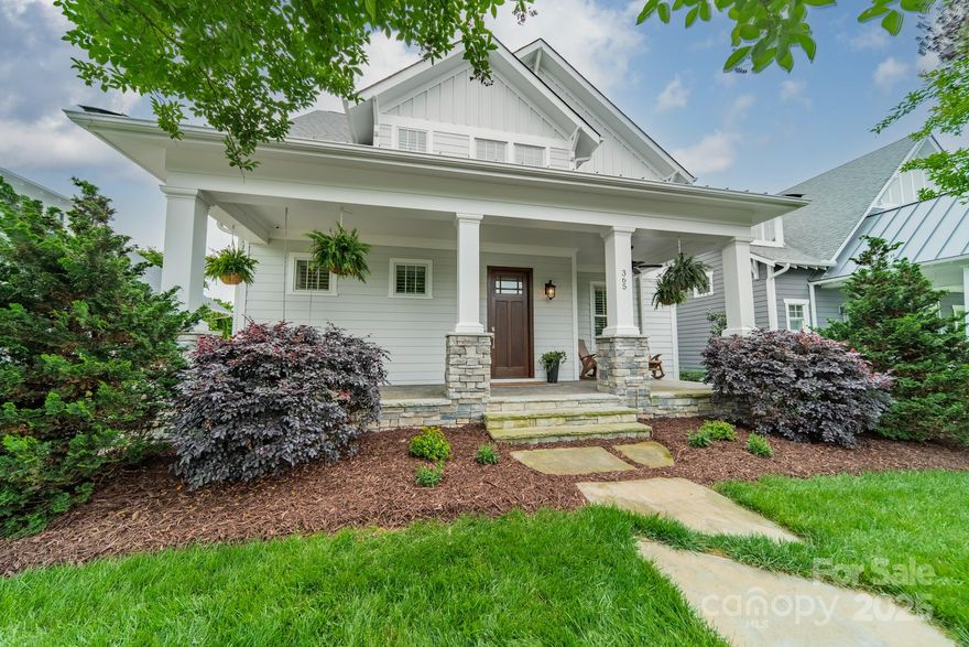 Welcome to 365 Delburg St. Nestled on one of Davidson’s most cherished streets, this custom-built modern farmhouse offers a rare blend of architectural quality, flexible living, and community connection—all without the constraints of an HOA. Spanning 3881 square feet, the home features a main-floor primary suite, wide-plank hardwood floors, and a gourmet kitchen with GE Monogram appliances, quartz countertops, and a 48-inch gas range. Ten-foot ceilings, Control4 smart-home integration, and Energy Star certification enhance comfort and efficiency. The detached garage includes a 485-square-foot studio with full bath, kitchenette, and walk-in closet. Enjoy an Eze-Breeze–enclosed porch, in-ground irrigation, natural gas lines for grilling and fire pit, and beautifully landscaped grounds. Walkable to Town Green, dining, and Davidson College, this home is designed for modern living and effortless entertaining.