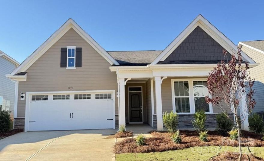 This stunning 3 bed 2 bath ranch is perfect for relaxation and entertainment. This open floor plan offers a beautiful kitchen with quartz countertops, gas range & an abundance of storage!  It is open to the family room and casual dining area with a lovely bay window plus access to the back covered patio. The luxurious primary suite has a tray ceiling and a spa like en-suite bathroom with a soaking tub& tiled shower. Step outside to enjoy your covered patio, ideal for morning coffee or evening relaxation. Just minutes from everyday conveniences, this home combines comfort and convenience. With only 44 total homesites available, Don’t miss out on this exceptional opportunity—schedule a showing today and make this exquisite property your new home!