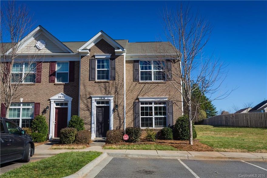 End Unit, master on main, end of street, exterior open space & fenced rear yard with patio! Large kitchen open to dining & living area-kitchen with granite counters, 42" cherry cabinets & black appliance package. Large secondary bedrooms & closets with large loft area in between.  Laundry is on main level and home has good storage with some attic storage (about the size of the kitchen area). This home sits where Lancaster, York and Mecklenburg Counties meet! See tour for full walk of this home!