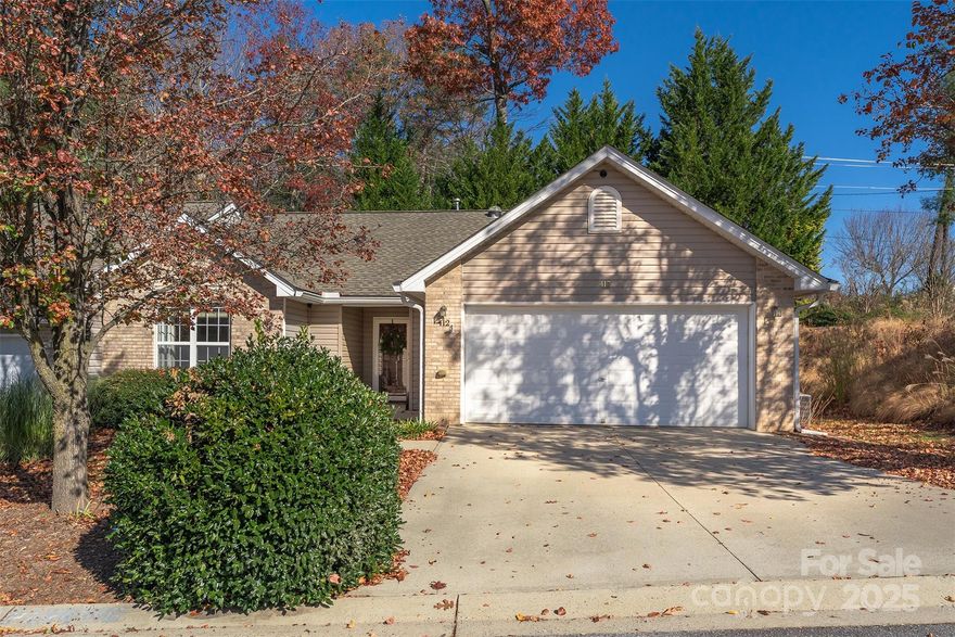 Welcome home to one-level living with low maintenance in the Stafford Crossing community. Enter the elegant foyer that opens into the living room with grand cathedral ceilings. Comfortable split-bedroom floor plan gives everyone their own private space. The primary suite offers a garden tub and walk-in shower. As an added bonus this home has an additional flex room that can utilized for an office, study, crafting, home gym or bedroom (no window). The eat-in kitchen has a breakfast bar, upgraded cabinets, a double pantry, and laundry room with a garage entrance. Enjoy the screened patio with plenty of privacy for bird watching, lounging, or dining. This patio home is an end unit with a two car garage. Just down the road are some local favorites like Sierra Nevada Brewing, climbing and biking adventures at Riveter, Broadmoor Golf Course, Appalachian Mountain Brewing, Fletcher Library, and conveniently located to the Asheville Airport.