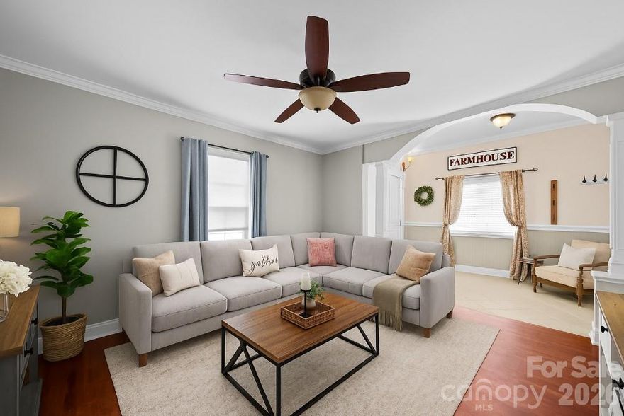 Step into this beautifully updated home in the heart of Cramerton that combines classic character with stylish upgrades. The spacious kitchen features open shelving, updated cabinetry, warm wood countertops, and stylish pendant lighting—ideal for both everyday living and entertaining.
The open-concept dining and living spaces are filled with natural light, highlighted by vinyl plank floors and timeless finishes. The neutral palette makes it easy to imagine your personal style while offering a move-in ready feel.
The bedrooms provide a cozy retreat, featuring fresh paint, elegant trim, and ample closet space. Throughout the home, you’ll notice thoughtful details like crown molding, updated lighting fixtures, and farmhouse-inspired accents.
Enjoy the convenience of a dedicated laundry space, plenty of storage, and a layout designed for comfort and functionality.