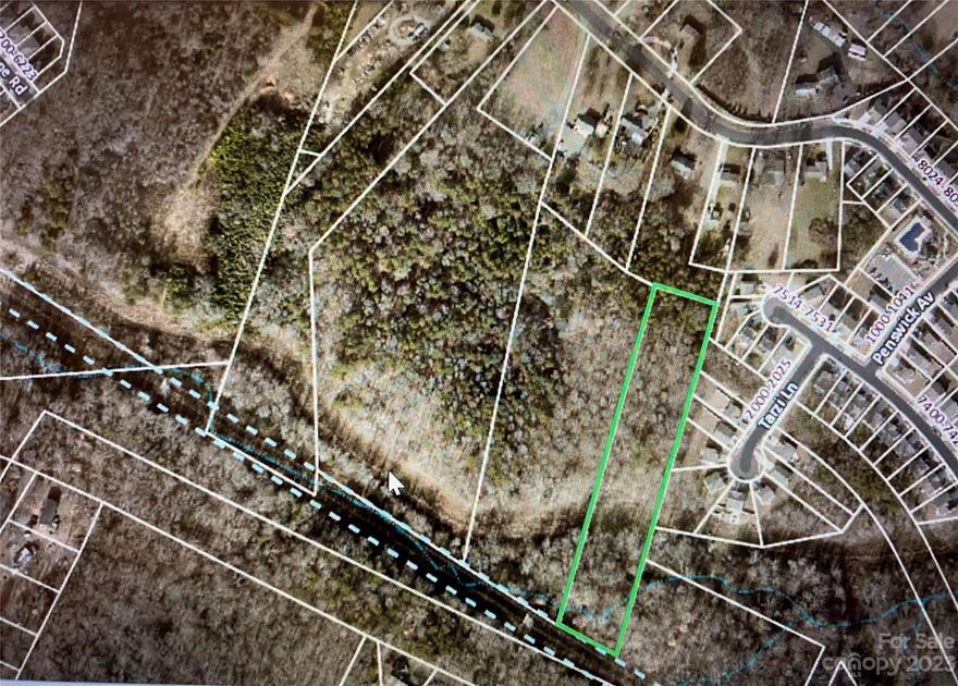 Private wooded lot that would be a great addition to the neighboring properties for sale.  This property is wooded with a small creek at the back. There is a natural gas pipeline/city utilities easement running along the back as well.