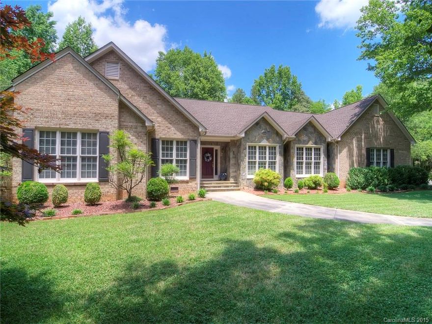 Custom Built home in stately Aero Plantation. Many quality features not found in new construction homes.  Built in Book case in library, spacious great room w wet bar, soaring ceilings in sunroom, office space, second fireplace in den, all situated on private lot with 4+ acres.  Weddington schools and taxes, nearby conveniences to shopping,grocery, restaurants. Neighborhood has private airstrip for pilot enthusiast, planes can be stored at runway.  Small golf course, lake & tennis included.