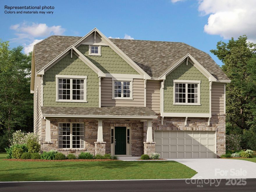 This new private two-story home showcases an appealing modern design. The first floor features a family room with a fireplace, a kitchen with a breakfast room, a formal living and dining room with charm and a patio. The second floor hosts four bedrooms including a luxe owner’s suite, which all have walk-in closets. Options for upgrade include: a study in lieu of a living room. Plus, our signature Everything's Included program means you will get a gourmet kitchen with double ovens and cooktop, quartz or granite kitchen countertops, subway tile backsplash, ceramic tile, luxury vinyl plank flooring, and a gas fireplace (per plan) at no extra cost! Harris Mill located in a sought-after Indian Land, offers luxury homes and quarter acre and wooded homesites. Homeowners will enjoy nearby proximity to great shopping and dining at the Promenade at Carolina Reserve, Waxhaw, and Ballantyne.