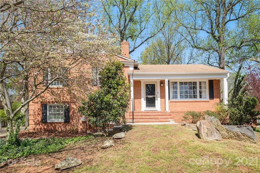 This Charlotte cul-de-sac home has two stories.
