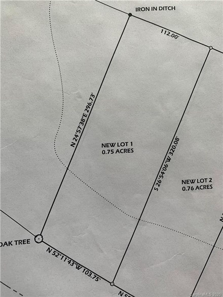 Lot 1 of 5. Beautiful .75 acre property with road frontage and Buffalo Creek running along rear of property.  Has been surveyed and sub-divided to 5 separate lots. 30 Minutes to CLT airport and 45 minutes to Uptown Charlotte.