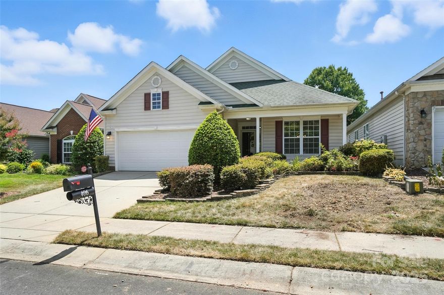 Welcome to this charming home in Fort Mill's desirable 55+ Four Seasons community! Located on a peaceful cul-de-sac, this open-concept home offers comfortable single-level living.
This inviting layout boasts an abundance of natural light. The kitchen features Corian counters, a tile backsplash, and an island. 
This home boasts 2 bedrooms and 2 full bathrooms with 2,110 sq ft of living space, a breakfast bar, built-ins, and walk-in closets. The extended garage gives access to a walk-up attic for additional storage.
The front porch, sun room, and patio are perfect for relaxation on this large, level, private, and wooded lot. 
Four Seasons residents enjoy extensive amenities: a business center, cabana, clubhouse, fitness center, game court, picnic area, pond, recreation area, sidewalks, sports court, and tennis courts.
