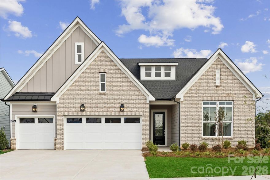 Amazing price for the largest & most popular plan! Ready to move into today! Located in The Pines at Sugar Creek, a vibrant 55+ community designed for low-maintenance living and an active lifestyle. Incredible value for the the popular William home design showcasing a thoughtfully planned layout that blends indoor and outdoor living. Enjoy a stunning open-concept floor plan featuring an entertainment-sized kitchen, large casual dining area, and spacious great room that flows effortlessly to a large covered patio—perfect for gatherings. A conveniently located flex room offers space for a home office or hobby area, while the split three-bedroom plan ensures privacy for guests. One guest suite even includes its own full bath with shower.
The impressive primary suite features a generous walk-in closet and a spa-inspired bath with a zero-threshold shower and dual-sink vanity. Additional highlights include, 9-foot stacking door connecting the casual dining to a 32' long covered patio, prime location in the neighborhood, just steps from the 2 acre park and the fabulous clubhouse featuring fitness center, 5 pickleball courts, tennis, bocce, pool and hot tub plus an on-site lifestyle director. Your new home is ready and waiting for you!