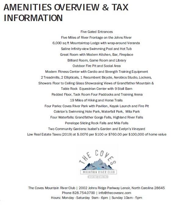 The Coves Mountain River Club - Residential