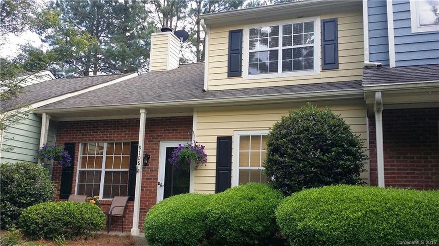 Desirable Raintree townhome! Master on main. Site finished hardwd floors, HVAC 2006, exterior paint 2008, new roof 2013, new water heater, kitchen faucet & more 2015. Greatroom w/vaulted ceiling & fireplace.  Kitchen opens to dining area & enclosed brick patio. Ideal for entertaining. Spacious upper level has two bedrooms & full bath. Clubhouse & pool. Easy access to Arboretum, I-485, SouthPark.Tenant occupied until 6/30/16. DO NOT DISTURB TENANT Photos taken when owner occupied last year.