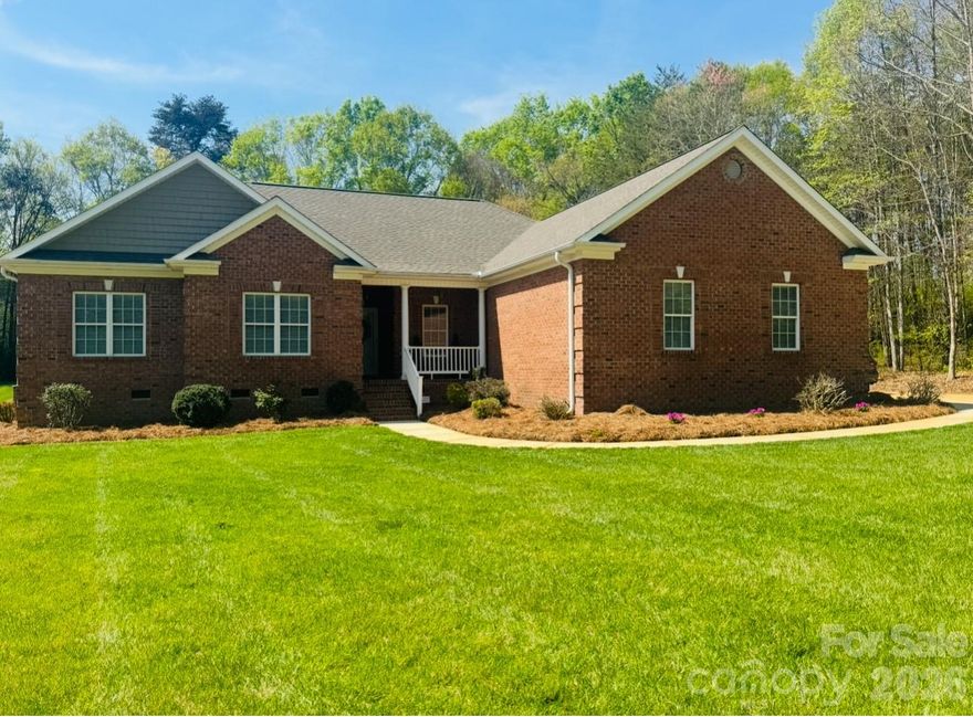 Welcome to this BEAUTIFUL, WELL MAINTAINED ALL BRICK home, perfectly located in the Grand Oaks community in Eastern Rowan County featuring an INGROUND POOL READY FOR SUMMER!! Designed for both comfort and entertaining with 2,277 heated square feet, this 3-bedroom, 2 1/2-bath home offers elegant details and generous living spaces throughout. Step into the spacious living room featuring cathedral ceilings and a cozy fireplace with gas logs, ideal for relaxing evenings. The formal dining room features gorgeous wainscoting and tray ceilings, while a dedicated office or flex space provides versatility for work or hobbies. The primary ensuite is a true retreat, showcasing a tray ceiling and space for a reading nook. The bathroom includes a luxurious garden tub with custom built-in shelving, stand-alone shower, separate toilet room, beautiful marble flooring, custom cabinetry and the space connects to a walk in closet for convenience. The heart of the home is the chef-inspired kitchen, complete with custom cabinets, granite countertops, and stainless steel LG appliances including refrigerator, electric range, dishwasher, and microwave. Enjoy ample cabinet space, a walk-in pantry, breakfast/dining area, and a spacious laundry room for everyday convenience.
Step outside to your private oasis — an all-brick covered spacious patio with beautiful details in the brick, overlooking a private in-ground pool equipped with a diving board, perfect for summer fun, family gatherings, or peaceful relaxation.
This home offers the perfect blend of elegance, functionality, and lifestyle. (Roof-Replaced 2025)