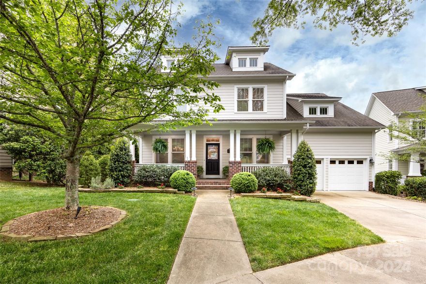 Exquisite 4 bedroom, 3.5 bath home with dedicated office and formal dining room. This well-maintained David Weekly home is situated on a lovely cul de sac. Outdoor living spaces galore with rocking chair front porch and beautiful screened in porch with a peaceful wooded view. Spotless wide plank wood floors throughout. Not a bit of carpet anywhere!  Open kitchen features upgraded cabinetry, granite counter tops, a gas stove, stainless appliances and kitchen island.  Breakfast area overlooks private wooded backyard. Two story Living room features fireplace, built ins and large windows. Primary suite on the main floor, ensuite with custom closet. Upstairs has three secondary bedrooms, loft area , two more full bathrooms and tons of storage!  Garage is pristine with shelving and epoxy floors. Landscaped Back yard is private and has been professionally hardscaped.

Great Fort Mill Schools!  Please check middle school assignments!!