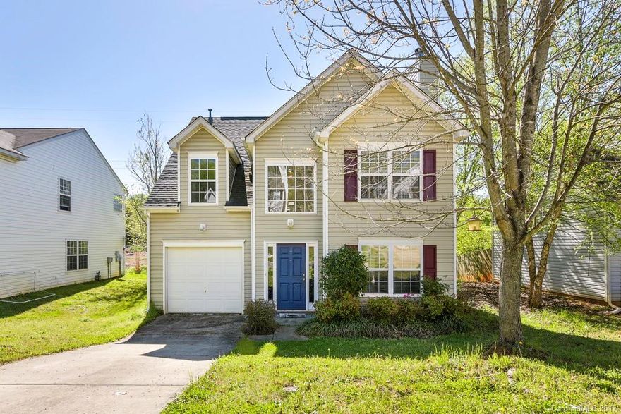 Move-in ready home in the desirable Forest Oaks neighborhood in the Heart of Lake Wylie community with top-rated schools. Neutral paint and carpet.  New durable vinyl-wood look flooring on main level. New refrigerator.  Wood-burning fireplace in Great Room.  Large master bedroom with tray ceiling and en suite bath.  Two additional bedroom with vaulted ceilings and bath on upper level.  Serene patio area and wooded lot.  Close to shopping, restaurants and minutes away from new fitness facilities.