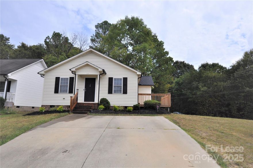 Beautiful 3-bedroom, 2 bathroom. Walking through the front door you will find yourself in the spacious living room with vaulted ceiling. To your right will be the kitchen and breakfast/dining area with side door access to the deck. Master bed features ensuite, large closet and tray ceiling. Nicely sized secondary bedrooms. In the back of home, you will find large, wooded backyard and small storage unit. This home is perfectly situated near Kannapolis Parkway, with quick access shopping and I-85.