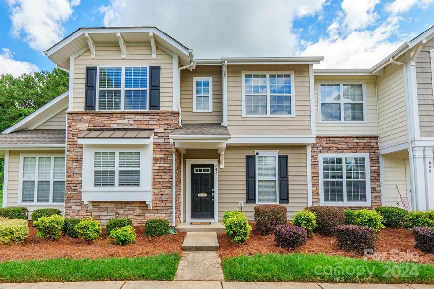 Welcome to your new home in Ridge Pointe! This charming 2-bedroom, 1.5-bath townhome boasts not only pretty curb appeal but also a host of desirable features. The spacious kitchen offers ample cabinet space and stainless steel appliances. Cozy up in the inviting living room, complete with a warm fireplace, ideal for relaxing evenings. Both bedrooms await you on the upper level, providing privacy and comfort. Step out from the main level through the living room onto a generously sized patio, fully fenced for your privacy and enjoyment. Ridge Pointe is a vibrant community with amenities to enhance your lifestyle, such as a community pool, a playground, a pond and more! Plus, with shopping and dining options just a stone's throw away, convenience is at your fingertips!