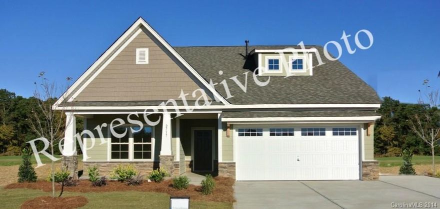 New ranch in Active Adult Tega Cay community. Low Maintenance living in amenity filled location. The
Montcrest plan includes a formal dining area, butler's pantry, breakfast nook, master sitting  & a bonus room over the garage. Quality finish includes 11 ft ceilings, granite throughout, hardwood & ceramic floors, HD link, two tone paint & more!  Cozy up with a book by the fireplace or entertain outdoors on the covered lanai! Builder offering closing cost incentive with use of preferred lender!