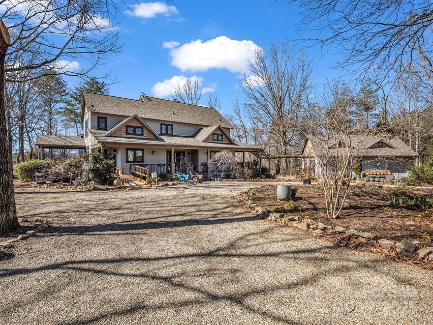 Discover your dream equestrian estate nestled in scenic Columbus, NC. This exquisite horse farm offers a luxury living experience with a spacious 3039 square-foot main house featuring 3 bedrooms and 3.5 bathrooms, a new  roof and HVAC system ensuring year-round comfort. Indulge in breathtaking mountain views and stunning sunsets visible from the comforts of your home.The meticulously designed property includes a riding arena, multiple lush pastures, and deeded trail access directly connecting you to a vibrant local equestrian community. Enjoy the bounty of nature with established fruit trees and a grape arbor. The custom barn, chicken coop, and ample hay storage cater to all your equestrian needs, while the private gated entry ensures your privacy and security. A detached guest house offers accommodation for visitors, adding to the estate's charm and utility. Immerse yourself in the beauty of your surroundings with extensive seasonal flower beds enhancing the natural landscape.