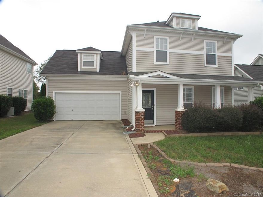 Charming 4 bedroom, 2.5 bath home. Home features wood laminate floors on the main level, a large fenced in yard, a great covered front porch, an over sized bonus/bedroom, the great room opens to the patio in yard and also includes a fireplace and a large master suite with tray ceiling. Community includes a pool, club house, playground and tennis courts. Washer and Dryer included in rental.