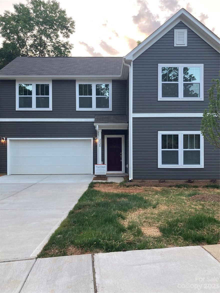 Don't miss this opportunity to move into this brand new home with all the warranties and amenities just for you! This home is centrally located Just minutes from Douglas International Airport, I-77, 1-85, Billy Graham Library,  South Park Mall, Premium Outlet, Southend shops dining and brewery. This mature community is nestled quietly away from the hustle and bustle, but just a minute away from the swanky uptown/downtown life style and fine dinning and shopping when you want to indulge. Don't forget the 20/40 plan has proposed light rail is to come this way toward the airport, which can possibly help increase the value and visibility of your new home. So you will have everything at your fingertips.
This super cute home has limitless opportunities, 3 beds, 2-1/2 baths, open concept, spacious rooms, living space dining, spacious back yard, this is a rare find brand new home with NO HOA Fees !! Perfect for a first time home buyer or to purchase and use as an AirBnB.