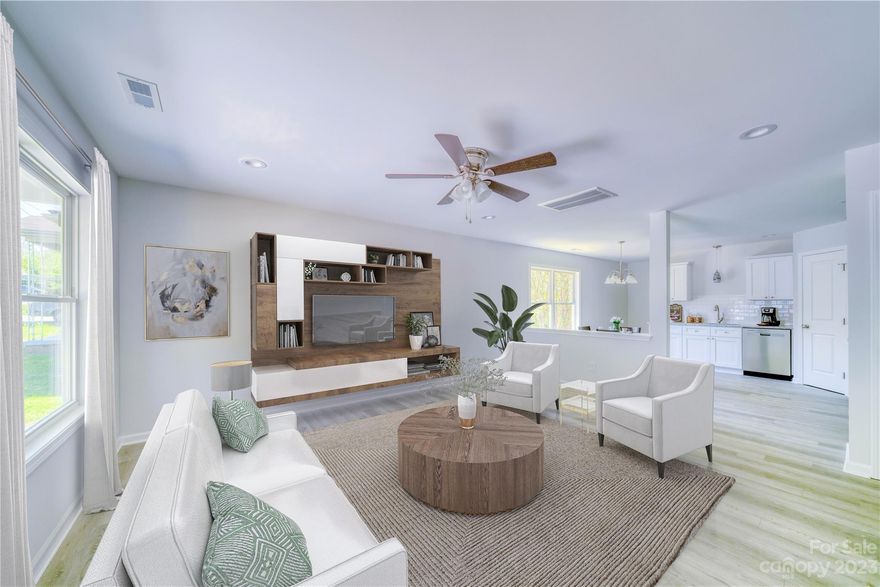 Adorable one story craftsman inspired brand new construction home. Open modern plan with Den, Kitchen & Dining together. Great outdoor living with large Deck in private backyard. Dream Kitchen with granite counters, soft close shaker cabinets, subway tile backsplash, stainless appliances, Pantry, & recessed lighting. Main Bedroom with Bath suite with double granite vanities. Luxury vinyl plank floors throughout home. Rocking chair front porch. Great location 7 minutes to Park on Hurley School Road, 7 minutes to Rolling Hills Golf Course, 6 minutes to Wallace Commons Center on Klumac Rd with restaurants & shopping. Be at the Y with indoor pool & exercise facilities in minutes. Be on Old Concord Rd in one minute which goes to I-85, Concord, Rockwell or China Grove. City Sewer & Water. Survey attached.