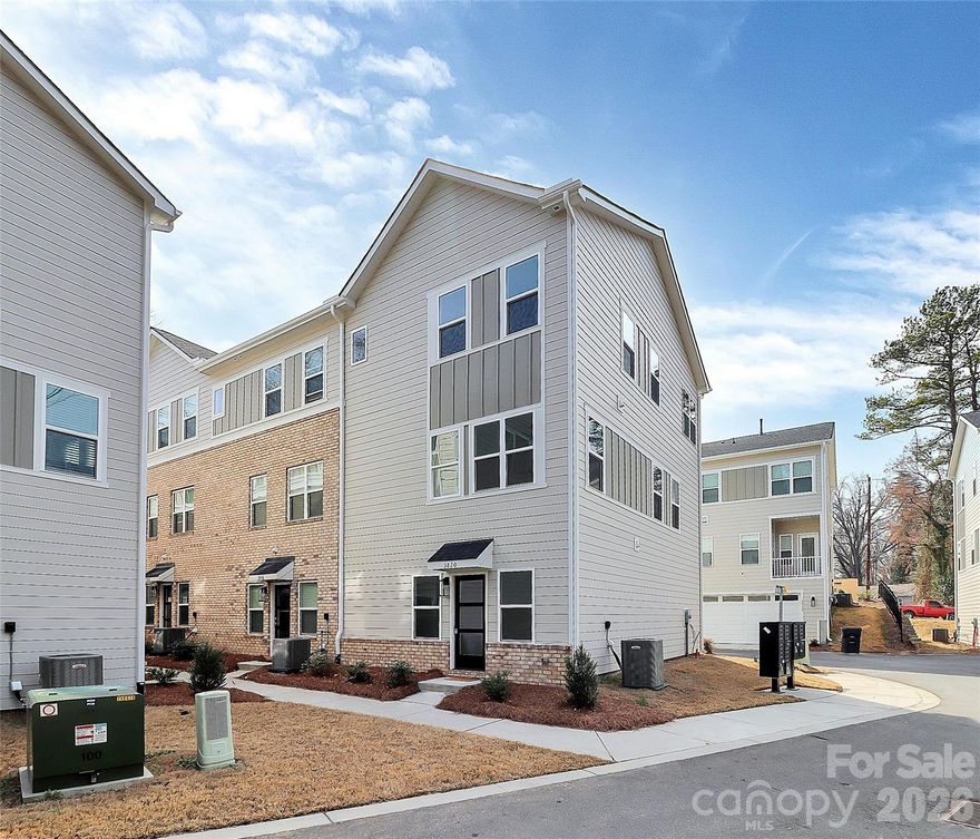 Stunning quality in this new construction END UNIT townhome with a TWO CAR garage. Easy commute to and from Uptown Charlotte, Sound End, and Charlotte's west side. Be amazed at the level of finishes at this price! High end construction with no detail left undone. Beautiful quartz countertops, LVP flooring, shaker style cabinets. Upgraded plumbing and lighting fixtures throughout accentuate each room. Stainless steel appliance package with fridge included. Come discover Westerly Hills- a growing pocket of Charlotte’s West side where new construction and commercial developments are plentiful. This home qualifies for a special loan program with up to $20K in lender credits to be used toward a rate buy down, closing costs, or down payment. They offer up to 100% financing with no PMI. There are no rental restrictions in this community. HOA covers water, trash, lawn maintenance & common area maintenance.