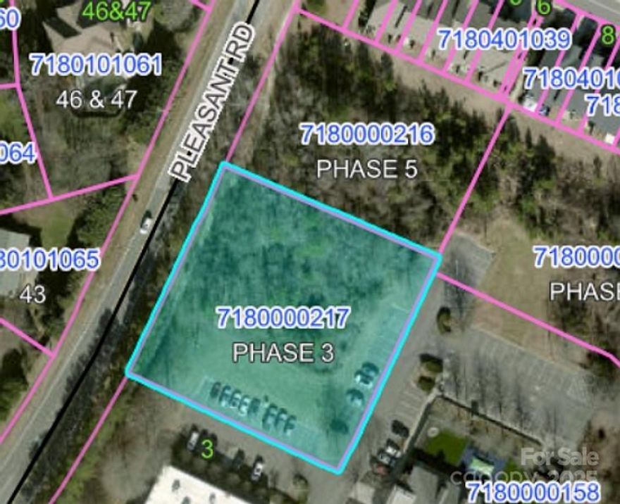 Located at Gold Hill Road & Pleasant Road very near I-77 in flourishing Gold Hill Commerce Park.  Close to shopping, dining, daycare, medical offices, & business offices. High volume traffic flow.   Possible uses: Restaurant, fitness center, bank, medical or tutoring facility.

Phase/Parcel #3 is within the Gold Hill Commerce Park Horizontal Property Regime II & has the rights & requirements of Regime II & its Master Deed. Sanitary sewer will require an easement though Phase/Parcel #4 to connect to public gravity sewer at the lower portion of phase/parcel 4. See drawing. Master Deed available in attachments or through your real estate agent. Subject to cost sharing for shared agreement within the Regime for usage of parking, roads, & certain amenities (approx. $3/sf of building),  This phase/parcel is subject to a 15 day Option Period for First Right of Refusal.  Access to public roads through Regime private roads.

Also listed for sale are Phases 4 & 5, MLS #4272399 and #4272364
