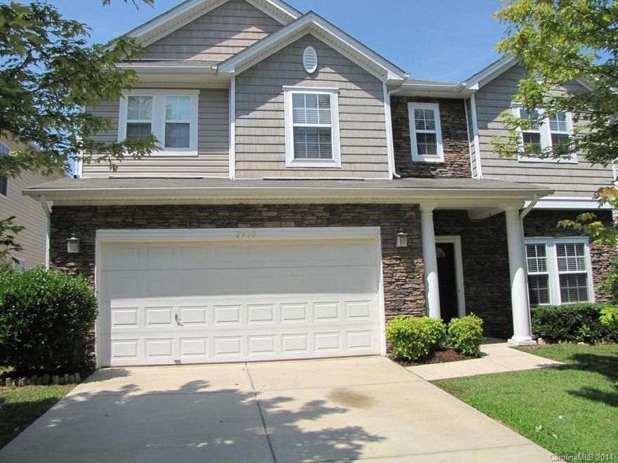 Gorgeous home in popular Steele Creek-area community with fresh paint, new carpet, heavy crown and chair rail moldings. Floor plan includes living room-dining room combo, family room and breakfast open to kitchen with SS appliances, gas cooking, pantry and breakfast bar island. French doors open to the over-sized patio and fenced back yard. Four bedrooms and huge loft up. Master has tray ceiling, roomy walk-in closet, retreat-like bath with dual sink vanity, garden tub and shower.