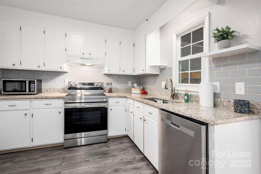 Location! Location! Location!  Updated unit in Cotswold/Oakhurst area with 2 bedrooms and 1 1/2 baths.  
Fresh Paint, Newer LVP, granite, oven/range, dishwasher.  Awesome Screened porch!  Gorgeous upgraded primary bathroom!  Fenced private backyard.  - Less than 2 miles to Cotswold Shopping center - 4.4 miles to SouthPark Mall - 4 miles to Plaza Midwood - 15 minutes to Uptown!!

1 Assigned Parking space in front of unit; plenty of space for an additional car. 
*** No lawn care. Pay only electric bill and your internet!!! 

HVAC system replaced September 2025!