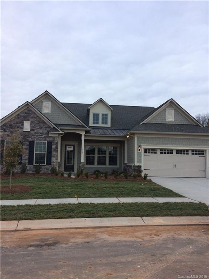 Amber Meadows is a 55+ community. It is located in Marvin. One mile from Blakeney Shopping center. This home features 4 sides brick with stone accents. The interior features are a gourmet kitchen with very large island. 10' ceilings and 8' doors on first floor. Very nice molding throughout home.