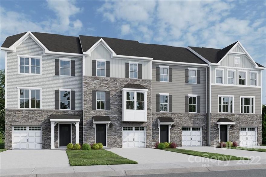New Construction Townhomes in Fort Mill, Minutes from I-77! The Brahms is our newest Townhome in Grantham Place and sells out quickly.  It is 1815sqft, with a large Rec Room/Bonus Room, one car garage with a 4 car parking driveway, 3 Bedrooms and 2.5 baths, Open floorplan with extended island in the kitchen, sliding glass doors off the kitchen to bring in more light, spacious living room with 1/2 bath.  The Deluxe Owners Suite includes an oversized walk in closet.  Double sinks, upgraded walk-in shower and linen closet comes in the Owner's bath.  Great Location: Fort Mill schools and Fort Mill taxes.