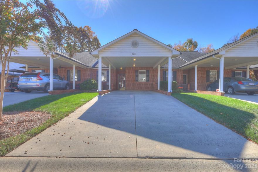 Gorgeous single story brick exterior low maintenance townhome offered for rent in 55+ community in the town of Denver, NC. 3 bedroom + flex space, large kitchen with fridge and washer/dryer included, new flooring and fresh paint throughout, in suite primary bath with updated walk in shower, walk in closet, covered carport with new ceiling fan installed with space for patio set/relaxing. Landscaping is maintained by HOA. Garbage, water and sewer are included in the rent. Garbage company picks up the cans at the back of the property - no rolling to the street.