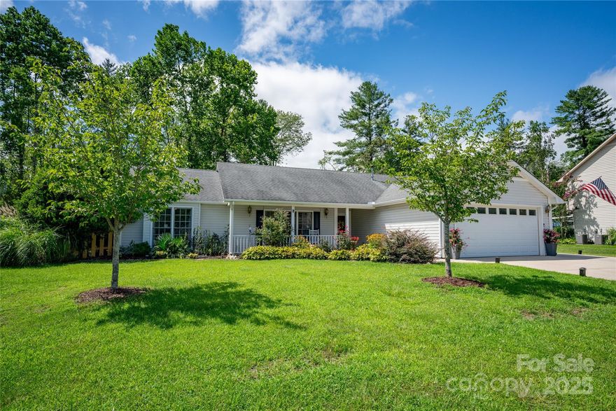 Fall in love with this move-in-ready Fletcher home—bright, airy, and surrounded by lush gardens and trees. Minutes to everything, yet tucked away on a peaceful, private lot in a no-fee subdivision. This 3-bedroom, 2-bath beauty features a split floor plan, with cathedral ceilings in the living room and primary bedroom that create a spacious, inviting feel. The flat lot is lined with mature trees and colorful flowers, offering both privacy and charm on a cul-de-sac. Step outside to a wooded backyard and sunny patio—perfect for grilling, entertaining, or simply unwinding. Enjoy time with family and friends by the fire pit. With its ideal location, thoughtful layout, and no HOA restrictions, this home is ready to welcome you!House was impacted by Hurricane Helene in September 2024, resulting in 3 inches of flooding inside the home.FEMA aid was applied for and received immediately, to finance day one damage mitigation and repair efforts were completed in October 2024.