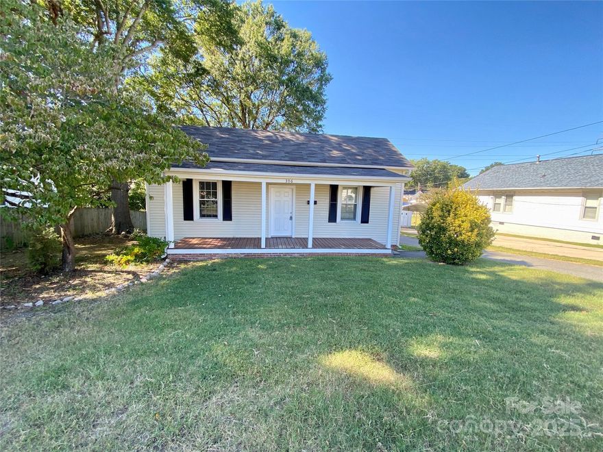 Well-maintained 3-bedroom, 1-bath home conveniently located within walking distance of Downtown Kannapolis. The property is near a variety of local shops and boutiques and is home to the Cannon Ballers Stadium. It is also close to A.L. Brown High School, C.W. Carver Elementary School, the NC Research Campus, and the Kannapolis train station, among many other desirable area amenities.

The home sits on a large lot and features a spacious backyard, which is overlooked by a rear deck extending from the home. Interior features include central heating and air conditioning, a functional layout with the bathroom accessible from both the main living area and one of the bedrooms, and access to an unfinished basement/crawlspace area suitable for additional storage.

Included appliances are a stove, refrigerator, and dishwasher, along with washer and dryer connections.