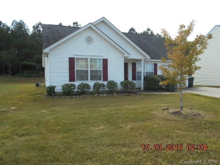 With a little love this house could be "your home". Great open floorplan! Vaulted ceiling in living room. Kitchen offers lots of cabinets, pantry, breakfast bar and granite countertops. Nice sized dining room with view of back yard through sliding glass door. Master bedroom has walk in closet. Beds 2 & 3 have double closets. Enjoy a BBQ on the back patio. Large back yard backs to woods. 1 car garage. Come take a look! Bank Approved Short Sale!