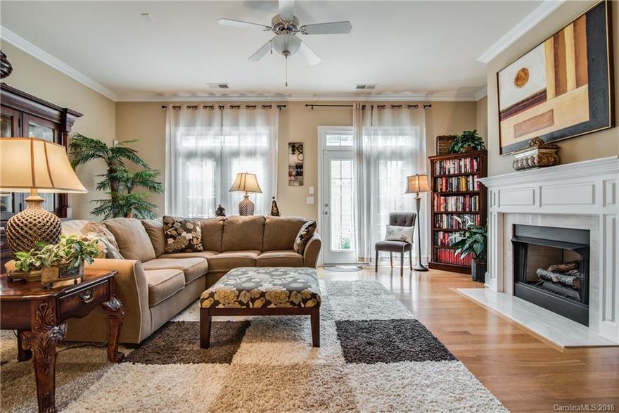 Beautiful & Well maintained Townhome in a desirable location, shows like a model. Walk to the shops at Stonecrest in Ballantyne.  This Stunning home has granite countertops, stainless steel appliances as well as a gorgeous, one of a kind display cabinet in the butler's pantry!  Master Bed Upstairs has large En Suite Bathroom and His & Hers Walk In Closets.  The private courtyard has its own irrigation system.  Detached 2 car garage.