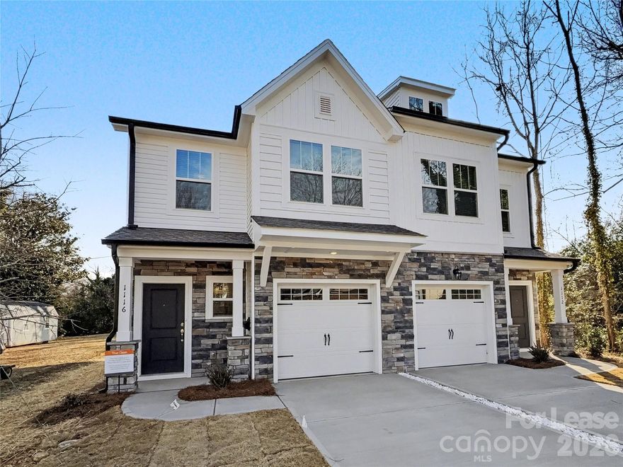 **Brand-New 3BR Townhome with Garage & Private Wooded Backyard – Prime Charlotte Location**

Be the first to live in this beautifully constructed 3-bedroom, 2.5-bath townhouse featuring a 1-car garage and a private, wooded backyard for added peace and privacy.

The main level offers 9-foot ceilings and stylish LVP flooring throughout. Enjoy a spacious gourmet kitchen complete with an oversized island, walk in pantry, upgraded lighting, and brand-new stainless steel appliances—including a refrigerator. The open layout flows seamlessly into the breakfast area and living room, with a convenient half bath on the main floor. A functional mud area just off the garage adds everyday convenience.

Upstairs, you’ll find all three bedrooms along with a dedicated laundry room. The primary suite boasts a spa-like bathroom with a walk-in shower and dual sinks. Washer and dryer are available for an additional fee.

Ideally located with easy access to Uptown Charlotte and I-77, and just minutes from restaurants, breweries, shopping, and more.

Don’t wait—this stunning new townhome won’t last long!