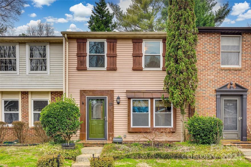 This townhome boasts an unbeatable location, minutes from 485, Southend, Little Sugar Creek Greenway, & light rail; providing easy access to abundant shopping & dining options. As you enter, you're greeted by a spacious living room. Continue into the beautiful kitchen, w/ granite countertops, painted cabinets & backsplash. The eat-in dining area makes mealtime a breeze. And you are sure to enjoy the updated tile flooring through the main level. Step outside to your large, fenced back patio with storage, perfect for outdoor enjoyment & relaxation under the stars.  Upstairs, retreat to the spacious primary bedroom flooded with natural light, featuring a large closet & en-suite bathroom. The second bedroom offers generous space, with two closets for added storage convenience. Completing the second floor is an additional full bathroom complete with a shower/tub combo. Don't miss the opportunity to make this charming townhouse your new home!