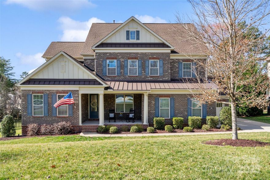 Welcome to this spacious, beautifully designed 5 bed/4.5 bath home; perfect for comfortable living & entertaining. Nestled in a desirable Fort Mill neighborhood, this property boasts an open-concept living space with abundant natural light, high ceilings & modern finishes throughout. The heart of the home is the gourmet kitchen featuring a massive granite island, stainless steel appliances, gas cooktop and wall ovens; all of which flows seamlessly into the dining and living areas. A dedicated home office offers the ideal work-from-home set up and first-floor bed/bath suite is perfect for guests. The luxurious primary suite includes two walk-in closets and a spa-like bath. The remaining 3 bedrooms are conveniently located each w/ access to a full bath & the second floor laundry room. Enjoy warm summer evenings relaxing on the covered porch, which looks out over the fully fenced, flat rear yard. 3 car garage and spacious closets allow for ample storage. This home is a MUST-SEE!