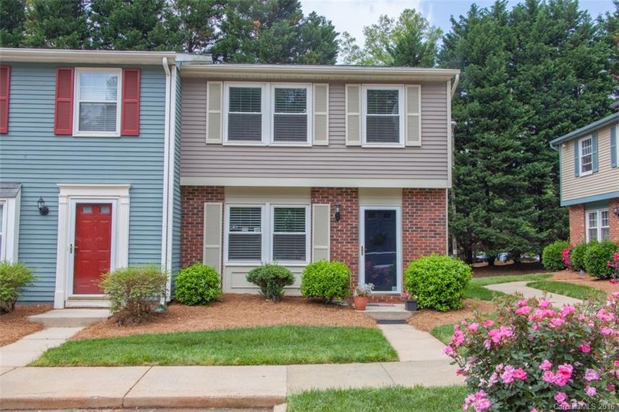 LOCATION, LOCATION, LOCATION! Centrally located to Uptown Charlotte, SouthPark Mall & quick access to I-77. Minutes away from the Lightrail & Myers Park and the Montford Entertainment District- meticulously & cozy yet spacious well taken care of 3 BR, 2.5 Bath END unit. So many updates including all new windows, Prefinished Hardwoods throughout up and down, New travertine tile in baths, new carpet on steps, Added Crown molding and baseboards, new toilets and mirrors & vanity, appliances, etc