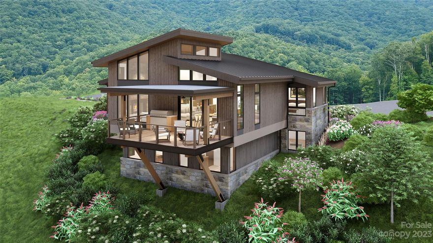 The Poplar represents the epitome of mountain modern architecture, combining spaciousness and luxury with utmost versatility. This unique cottage is ideally equipped with three bedrooms, with the option of adding a fourth and/or upper-level loft, or built-in bunk room making it ideal for larger family gatherings.  With its clean, natural lines, abundant windows, airy kitchens, white oak plank flooring, stone hearths, and expansive deck, The Poplar is a perfect fusion of indoor and outdoor living.  Beyond architecture, this first release features and association model where all outside maintenance and upkeep are provided.  Balsam Mountain Preserve is a private 4,400 acre club community with 3,200 acres of conservation land and completed amenities featuring golf, equestrian, scenic trails, tennis and dining.  as well as the stunning new facilities at Doubletop Village, including the Summit House Restaurant and Mine Tavern.