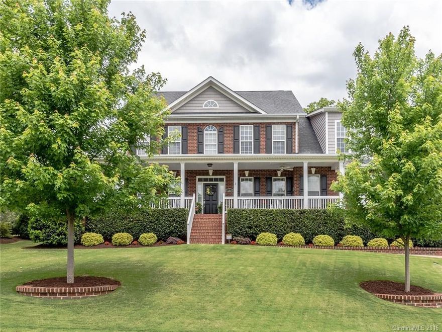 Stunning all brick home in great location! Home has been meticulously maintained. Hardwoods on main. Gourmet kitchen with upgraded cabinets, granite counters, tile back splash, breakfast bar, large pantry, & cook top. Formal dining room & office on main floor. Guest bedroom with full bath on the main level. Master suite features double tray ceiling, walk-in closet, dual vanities, separate tub & fully tiled shower. Beautiful back deck & mature landscaping with privacy! New Rinnai tankless W/H.