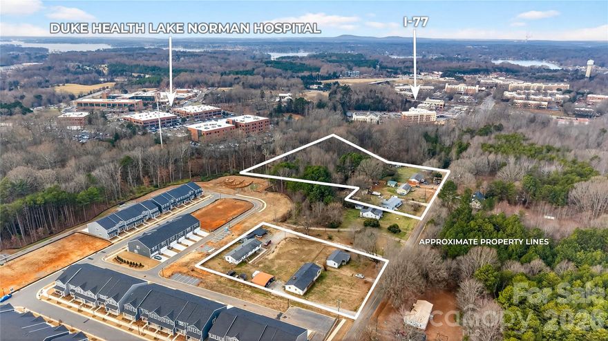 Positioned in a rapidly growing corridor, this +/- 7.78-acre assemblage offers an exceptional opportunity for investors, developers, or medical/office users. Located just moments from Duke Health Lake Norman Hospital and surrounding medical offices, this property is ideally suited for a variety of uses. Comprised of 12 parcels being sold together, the land is predominantly level, providing a strong foundation for efficient site planning and development. City water and sewer are available, adding to the property’s overall convenience and development readiness.
Currently zoned RMX, this site offers flexibility for residential, medical, or office use, making it an attractive option in an area experiencing significant growth and redevelopment. The close proximity to the new Duke Health facility continues to drive demand and investment, positioning this property for long-term upside. Whether you’re looking to develop a medical campus, office complex, or residential project, this property presents a rare chance to secure a sizable tract in a highly desirable and expanding location.