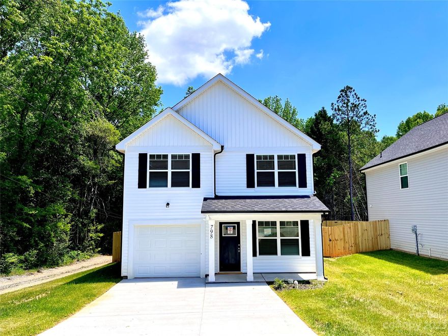 Come see the second of two beautiful new construction homes on a great street in Gastonia! This stunning property has so much to offer, with an enormous fenced-in yard, an open floor plan, beautiful LVP floors, granite, and so much more. The large yard surrounded by trees will make for a perfect entertaining atmosphere. The entire street is new construction, so come meet your new neighbors and move to this great street before these two builds are gone!