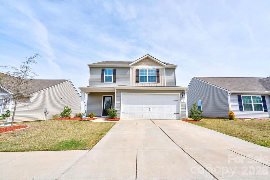 Beautiful 4-bedroom, 2.5-bath home featuring an open floor plan designed for modern living. The spacious kitchen flows seamlessly into the dining and living areas, making it perfect for entertaining and everyday life. You’ll love the gorgeous granite countertops, stainless steel appliances (including refrigerator), abundant cabinetry, and two pantries offering exceptional storage.  The primary suite is privately tucked away on the upper level and filled with natural light, showcasing a vaulted ceiling, a spacious ensuite bath, and an impressive walk-in closet.  Additional highlights include a 2-car garage and a large backyard with rear patio, ideal for outdoor enjoyment. Located in desirable Pinnacle Estates, this community offers access to a covered picnic area and playground, perfect for relaxing and gathering.  Immediately available.  Schedule your showing today!