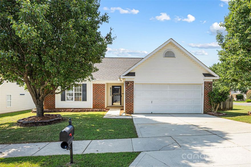 Don’t miss your chance to own this charming, well-maintained ranch home, perfectly situated on a spacious corner lot with a brand new roof in 2024! Featuring 3 beds/2 full baths, the home offers a desirable split-bedroom floor plan that maximizes privacy and function. The inviting vaulted living room has endless natural light pouring in, and flows seamlessly into both the dining space and open kitchen, creating the perfect layout for everyday living and entertaining. A sliding glass door off the dining area leads to a private patio and a fully fenced backyard, ideal for pets, play or weekend gatherings! The primary suite features a vaulted ceiling, en-suite and walk-in closet. Enjoy community amenities including a pool, clubhouse and playground, perfect for active lifestyles. Located just minutes from local schools, this home combines convenience with comfort. Bonus: the refrigerator, washer, and dryer are all included—making your move-in even easier!