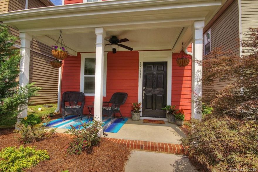 Bright and airy Charleston style home in desirable Summers Walk neighborhood. Home features Rocking Chair front porch, open floor plan with new laminate flooring throughout first floor, newer paint, and TONS of storage. Possible Flooring Allowance.  Neighborhood has fabulous amenities including Jr. Olympic size pool, playground, dog park, and nature trails. Conveniently located to Huntersville, Charlotte, and Concord.