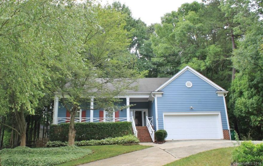 Beautiful Ranch, in a great location. Large master suite with vaulted ceiling, Master bathroom with 2 sinks, luxury garden tub, and separate shower. Dream kitchen with breakfast area, wood flooring, granite counter tops and stainless appliances. Have your morning cafe on the deck overlooking park-like fenced back yard. Enjoy your day in the hammock under the shaded tree, or bring your fire terracotta on the costume stone patio, and enjoy the evening and the beautiful  color of NC falls.