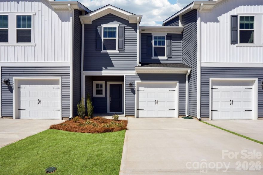 Brand new, energy-efficient home available by Aug 2026 Photos are of builder model home. Prep dinner at the kitchen island while mingling with guests in the open-concept great room. Upstairs, the spacious primary suite features dual sinks and a walk-in closet. A convenient second-story laundry simplifies the chore. Galloway Ridge is coming soon to Northwest Charlotte and will feature energy-efficient, two-story townhomes. Homeowners can look forward to a low-maintenance lifestyle that includes a resort-style pool and cabana. The community is also in close proximity to various  shopping, dining and entertainment options at Riverbend Village, Northlake Mall and Uptown Charlotte.    .  Each of our homes is built with innovative, energy-efficient features designed to help you enjoy more savings, better health, real comfort and peace of mind.